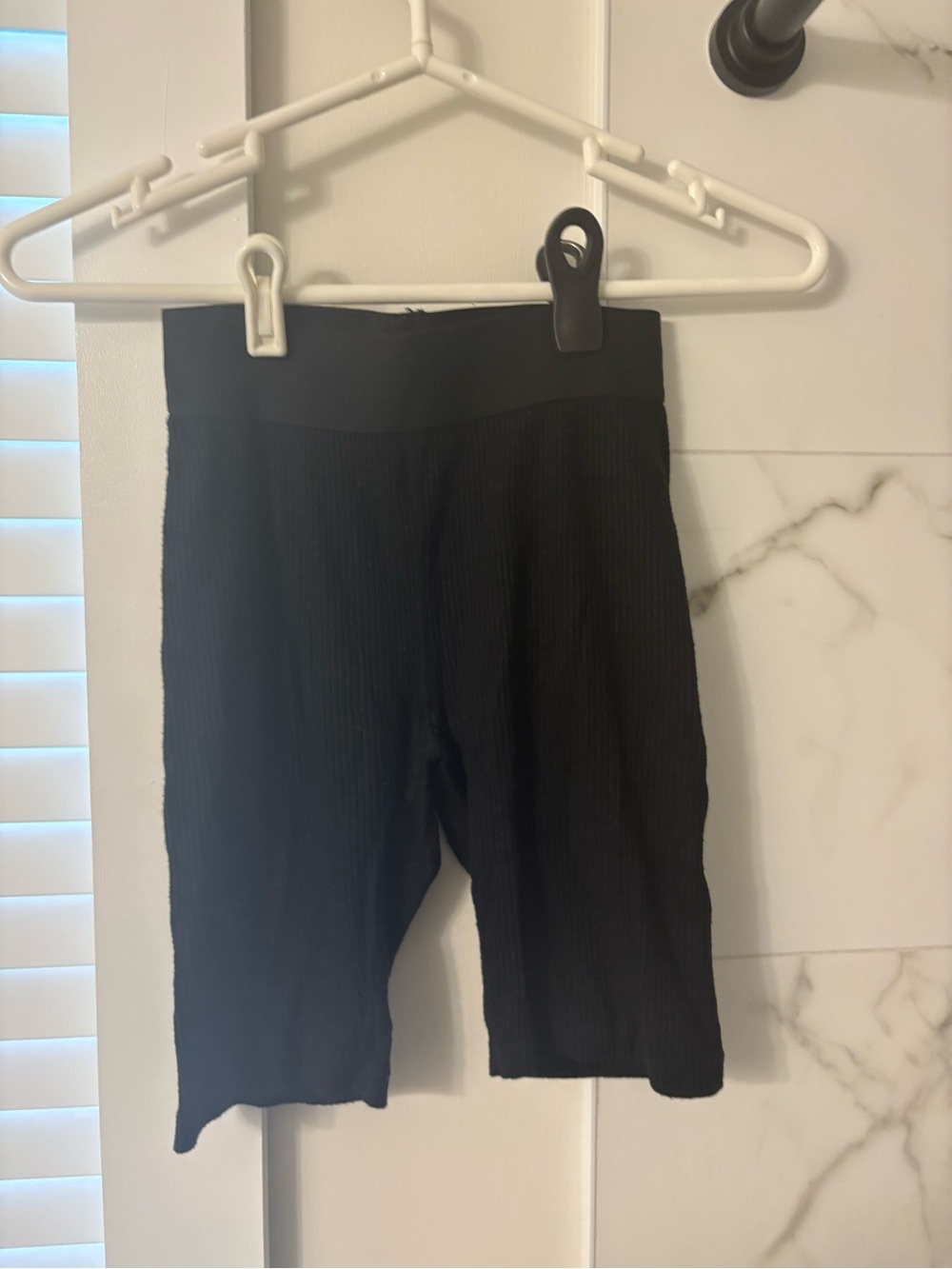 Black Ribbed Cycling Shorts
